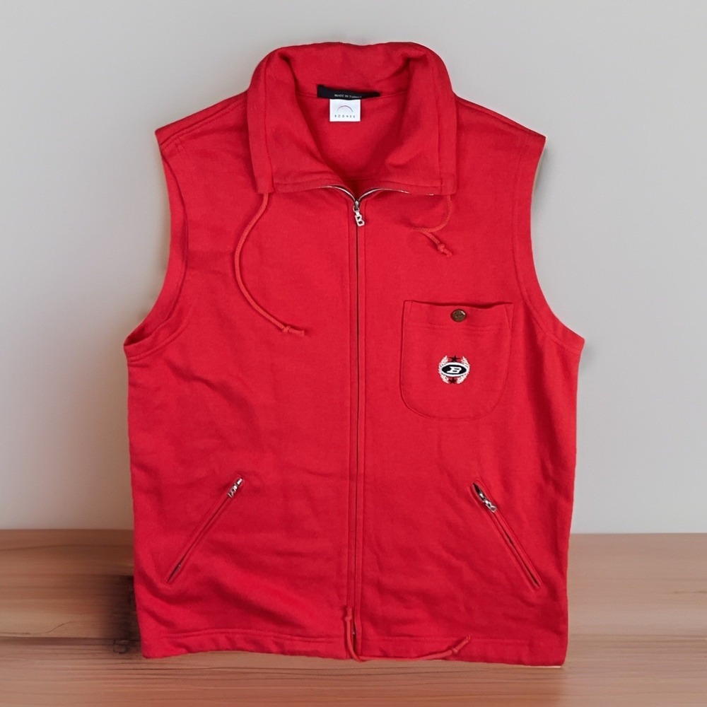Bogner Vest Women Sz 6 Full Zip Athletic Outdoor Fleece Embroidered Red